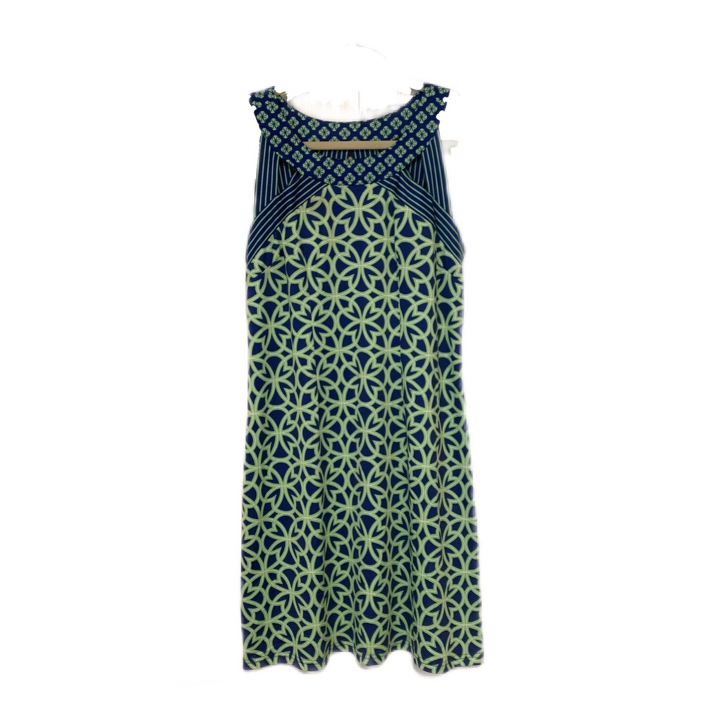 Gretchen Scott Designs SZ S Blue/Green Jersey Isosceles Cut Out Dress - Picture 2 of 7